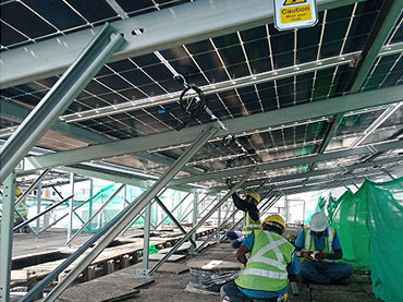 Flat Rooftop Solar Panel Monte completato con successo, Singapore