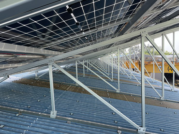 Sistema di montaggio su tetto in metallo 128KW, Corea
